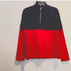 Ralph Lauren Navy & Red Pullover 1/4 Zip Jacket 80% Cotton, 20% Polyester, LRG